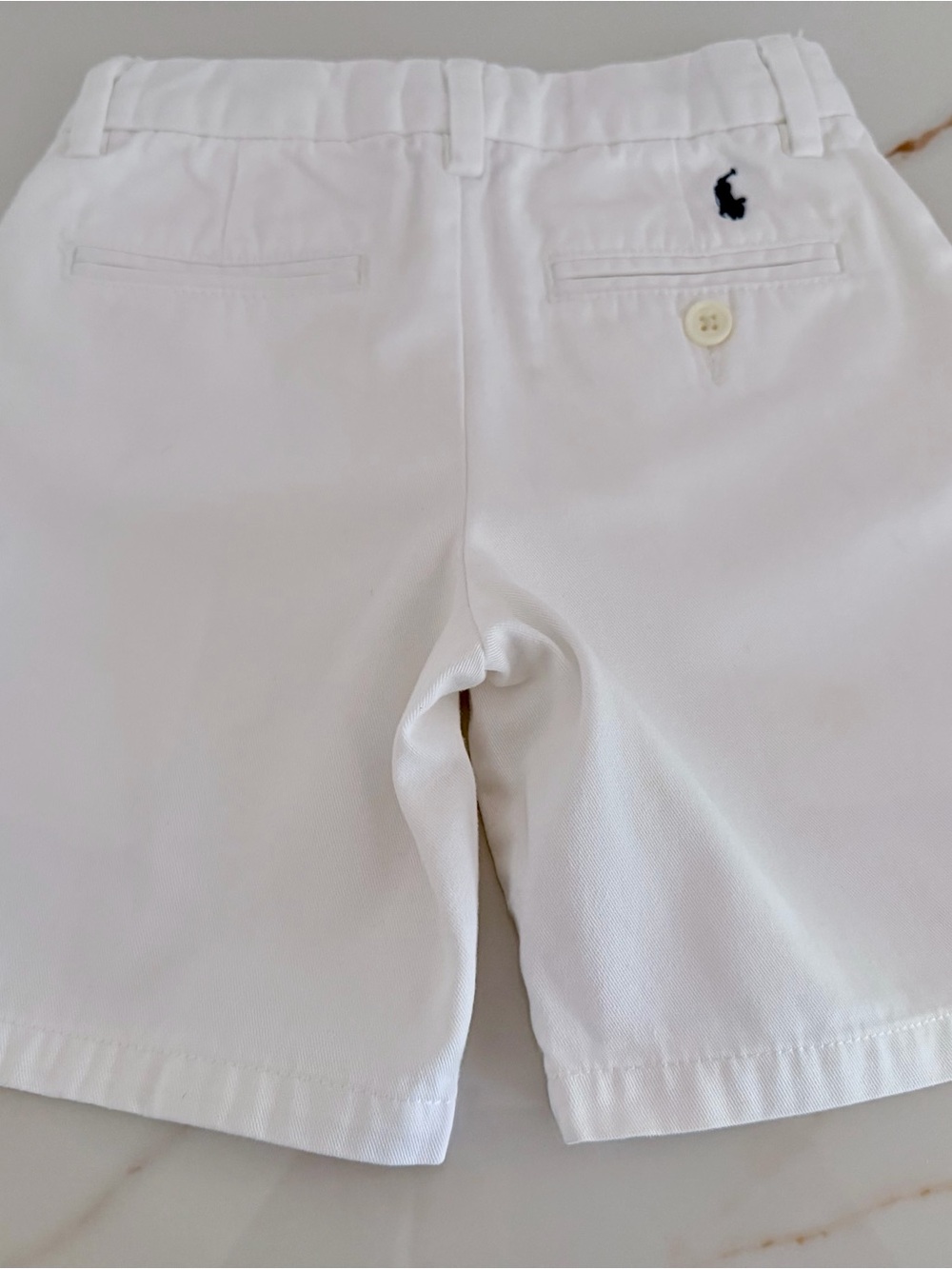 Polo by Ralph Lauren White Classic Chino Shorts Kids 4/4T Adjustable Waste